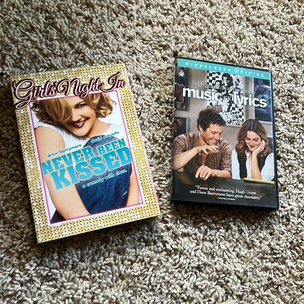 Like new Drew Barrymore Romantic Comedy Set (w/Never Been Kissed/Music & Lyrics)